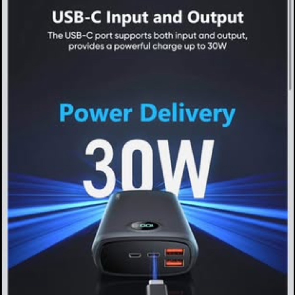 Power-Bank-Portable-Charger - 40000mAh Power Bank 30W Quick Charging - Picture 2 of 7